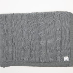 Merino Wool Grey knit blanket