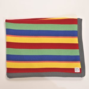 Bright rainbow striped blanket