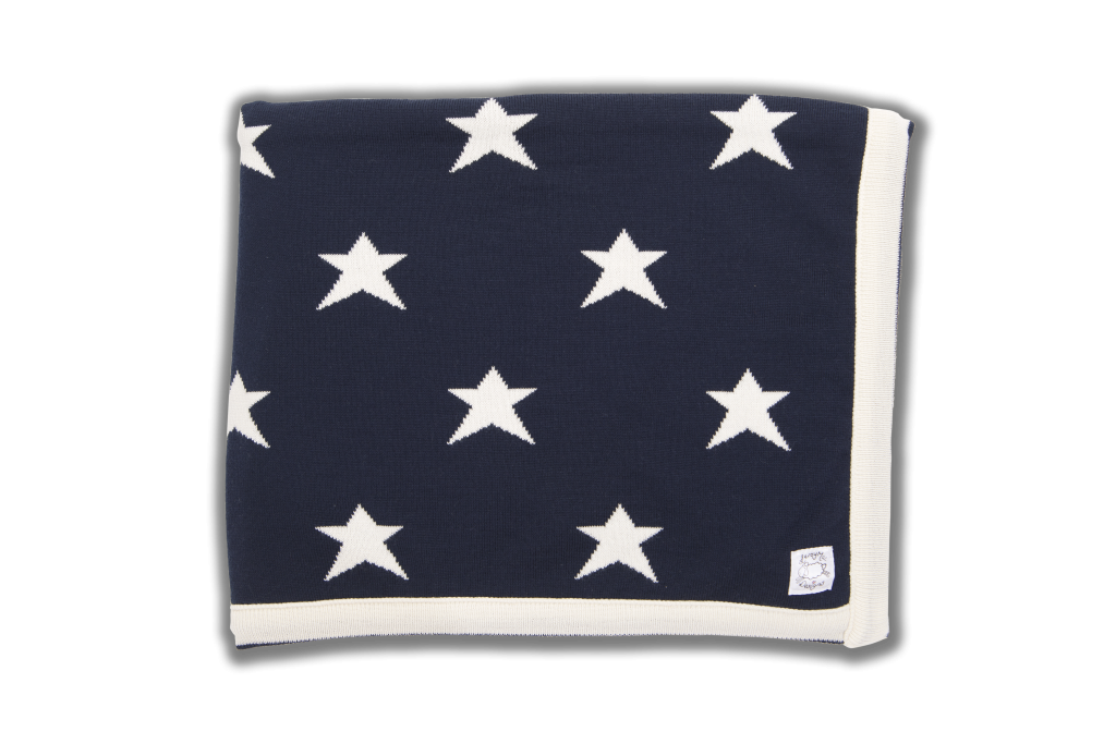 Navy Blue Stars Blanket Leroy Mac Designs Australian Made