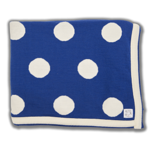 Merino Wool Ocean blue blanket with spots