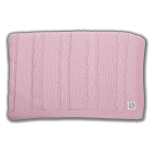 Merino Wool Pink cable knit blanket