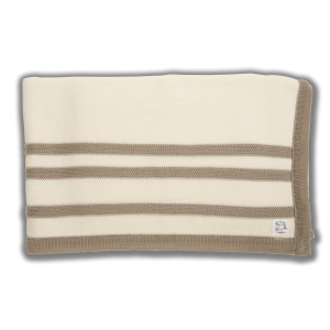 Cream blanket with latte edging and stripes